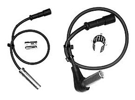 Haldex wheel sensor kits come with sensor, cable, and clip.